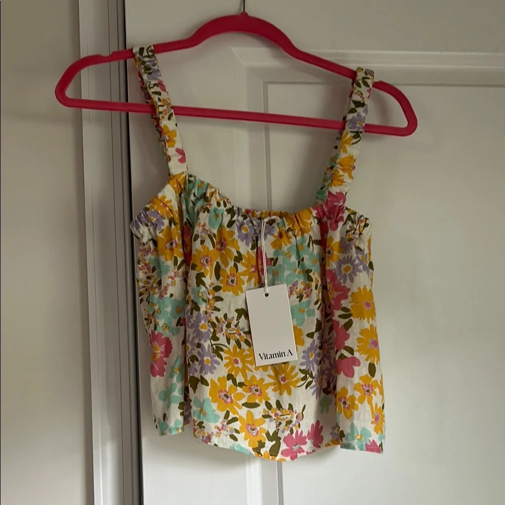 NWT Vitamin A Floral Crop Top and Pants Set - Picture 4 of 5